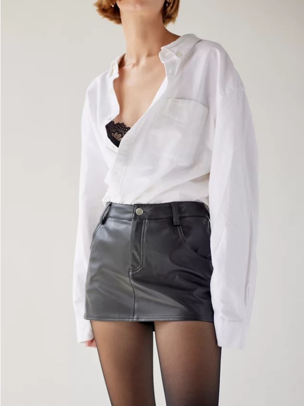Urban Outfitters Black Faux Leather Mini Skirt